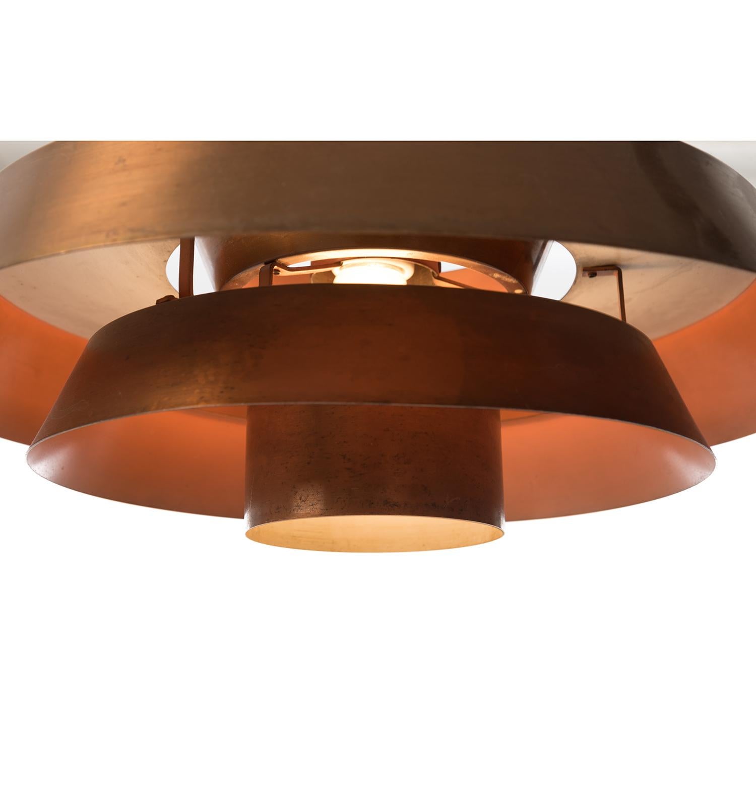 20th Century Scandinavian Modern Copper Nova Pendant Light