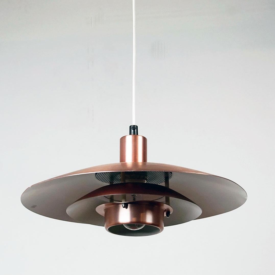 Danish Scandinavian Modern Copper Pendant Lamp by Jeka Denmark