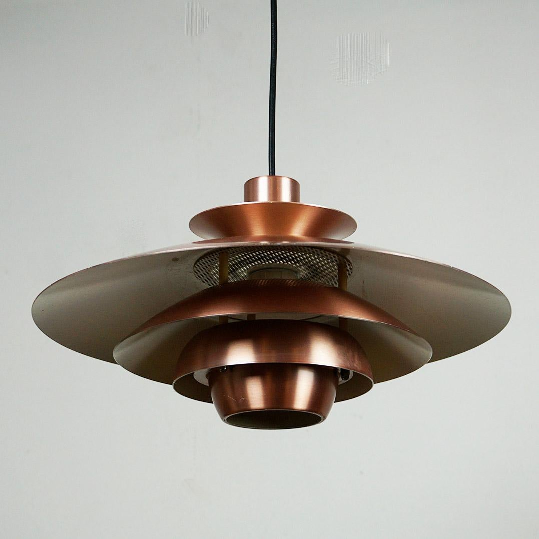 Lacquered Scandinavian Modern Copper Pendant Lamp by Jeka Denmark For Sale