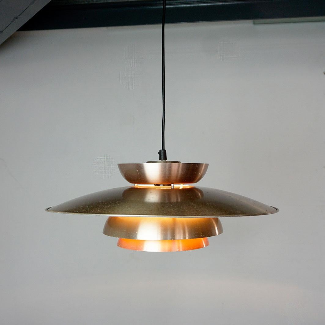 Danish Scandinavian Modern Copper Pendant Lamp Denmark
