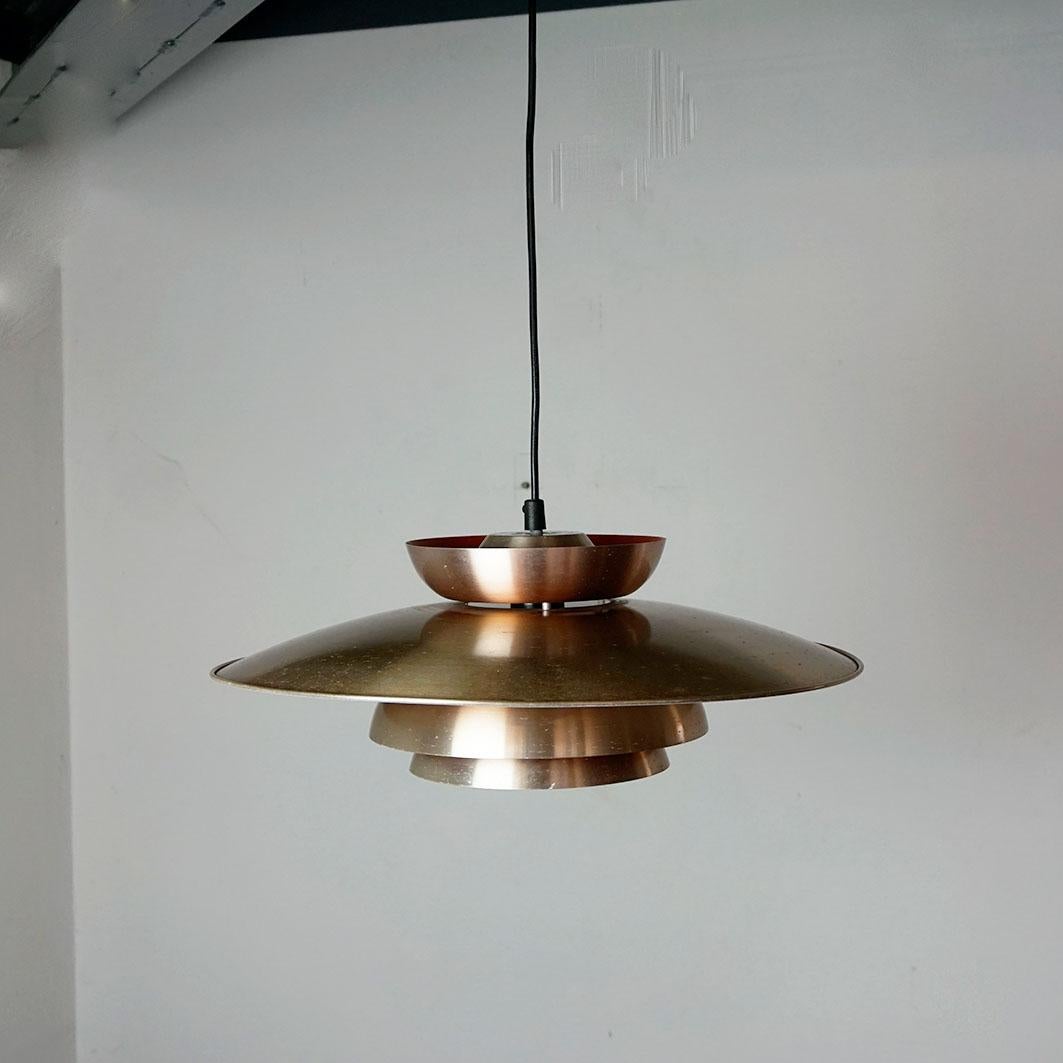 Scandinavian Modern Copper Pendant Lamp Denmark In Good Condition In Vienna, AT