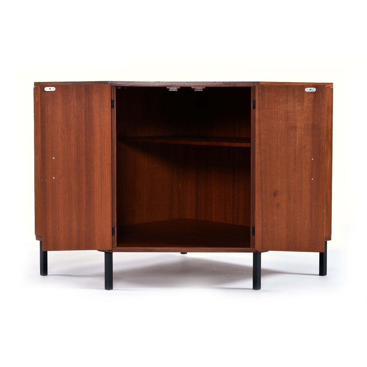 Scandinavian Modern Corner Media Cabinet or TV Stand 1