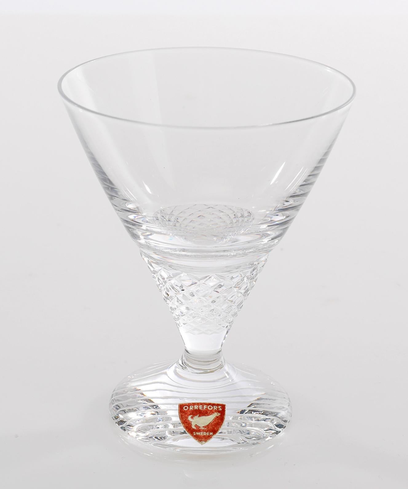 Hand-Crafted Scandinavian Modern Crystal Glass Designed by Ingeborg Lundin for Orrefors, 1959
