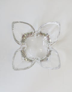 Scandinavian Modern Crystal Lotus Bowl by Designer Lars Hellsten