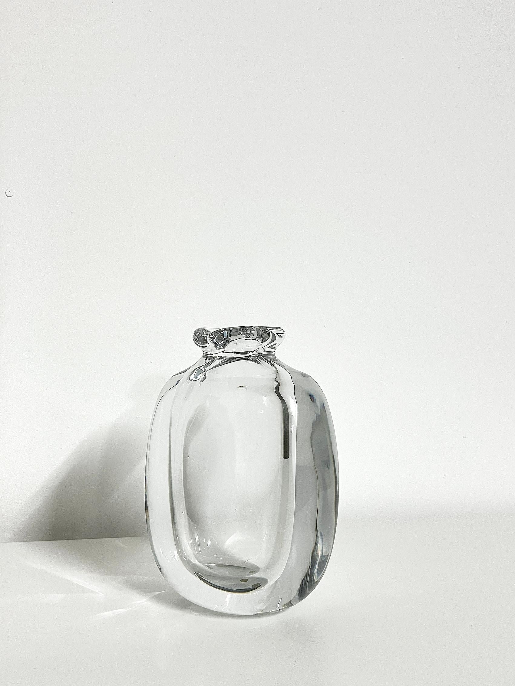 Swedish Scandinavian Modern Crystal Vase by Göran Wärff, Kosta ca 1978-1980 For Sale