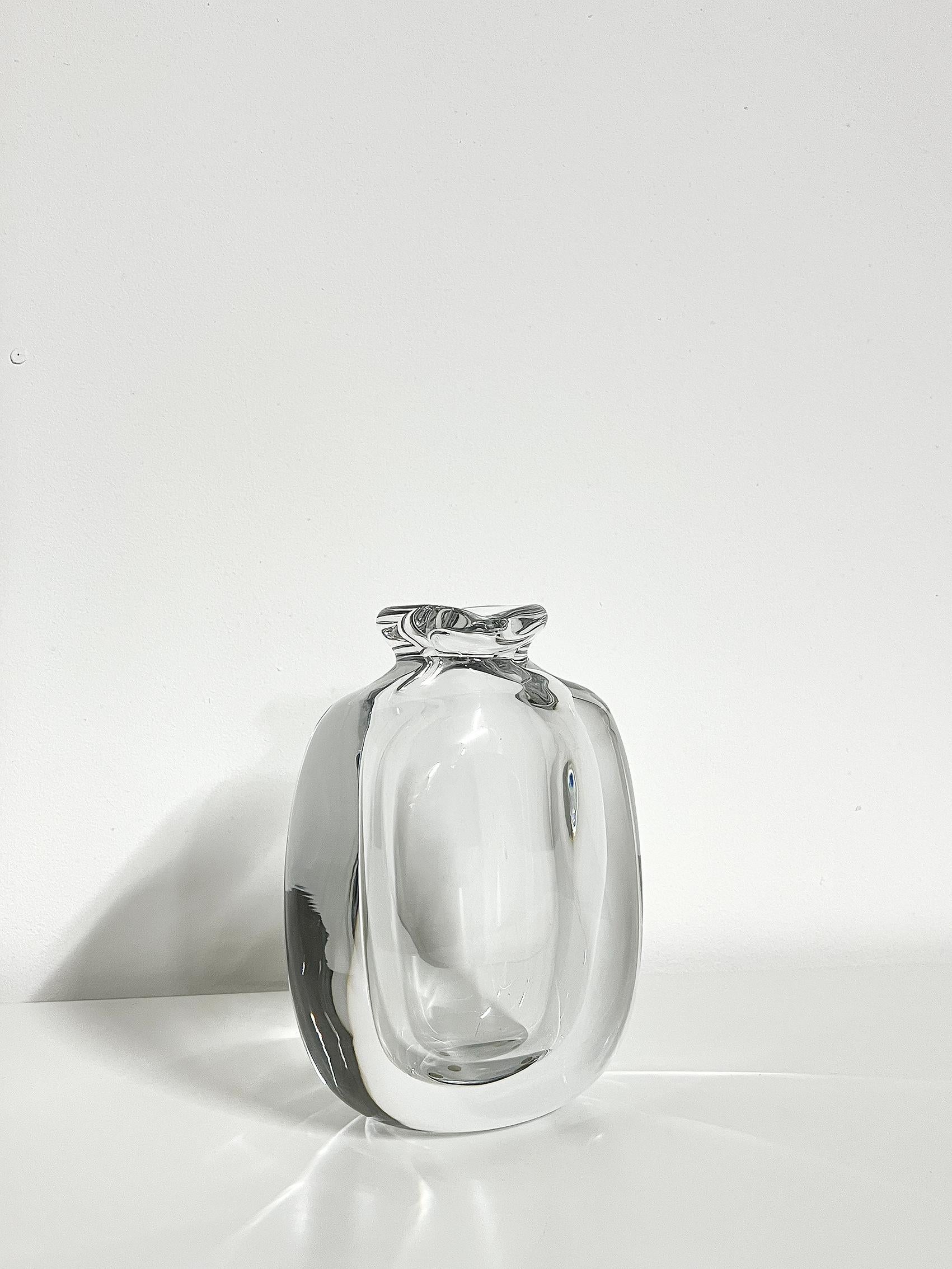 Swedish Scandinavian Modern Crystal Vase by Göran Wärff, Kosta ca 1978-1980 For Sale