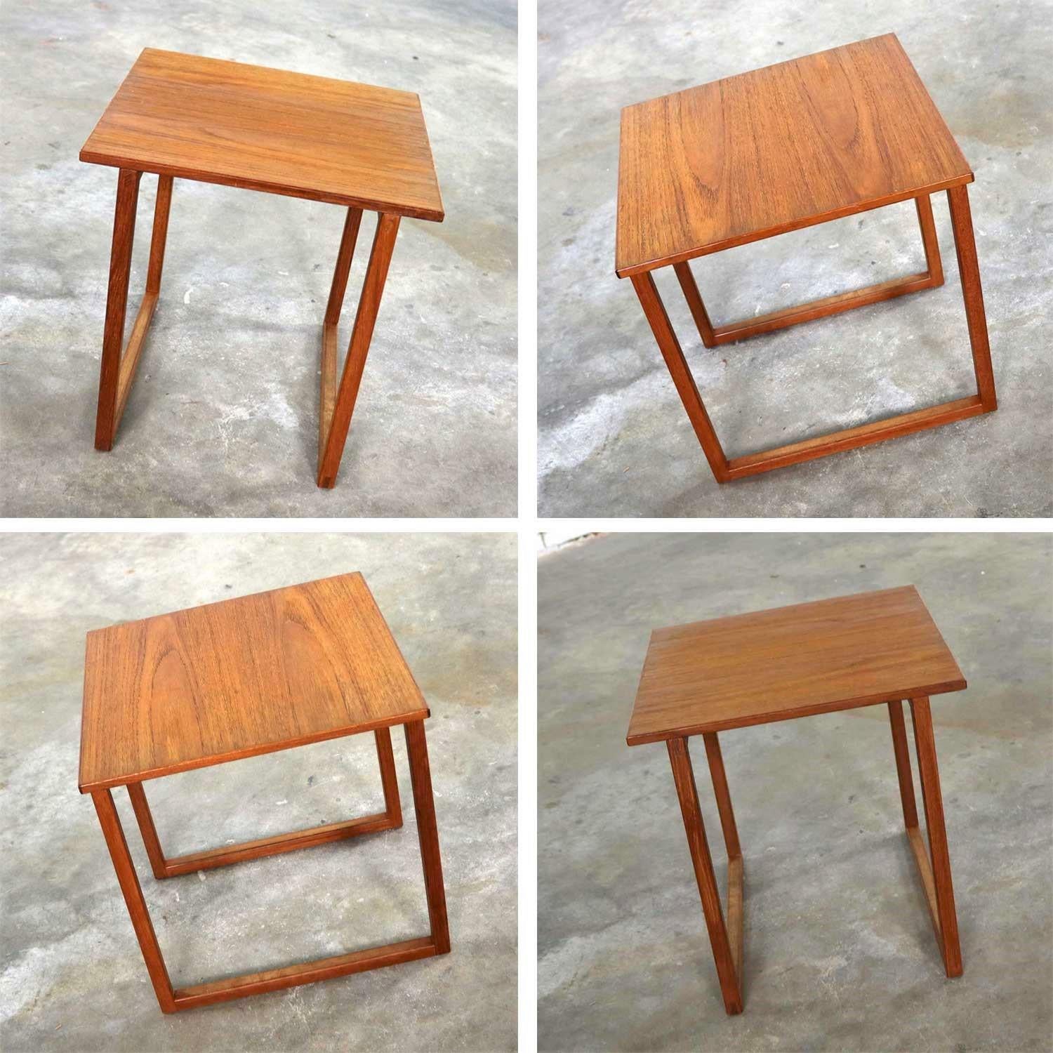 Scandinavian Modern Cube of Three Teak Nesting Tables by Kai Kristiansen 6