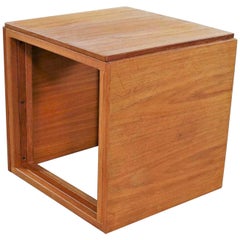 Vintage Scandinavian Modern Cube of Three Teak Nesting Tables by Kai Kristiansen