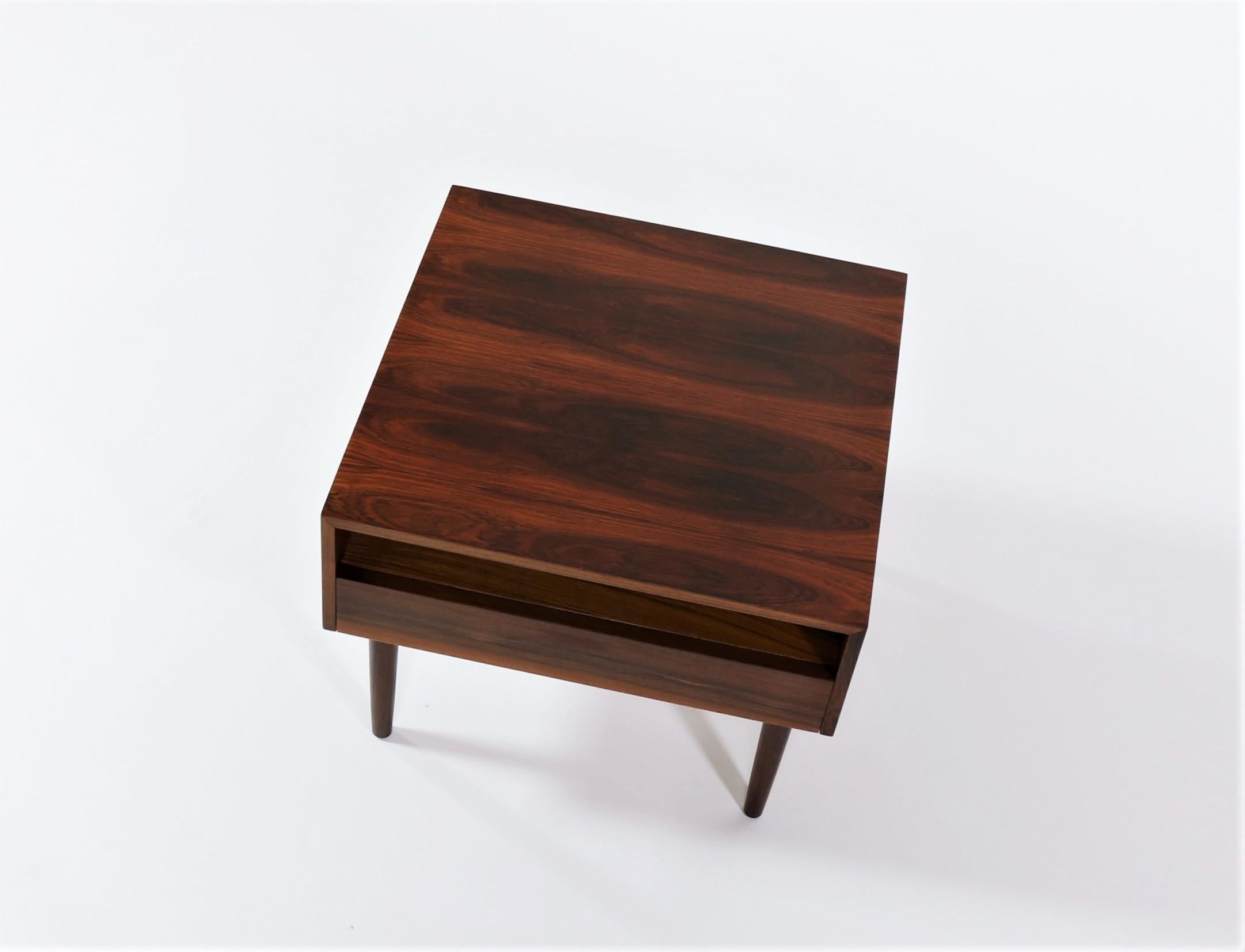 Mid-20th Century Scandinavian Modern Cubic Rosewood Side Table 1960s Danish Design
