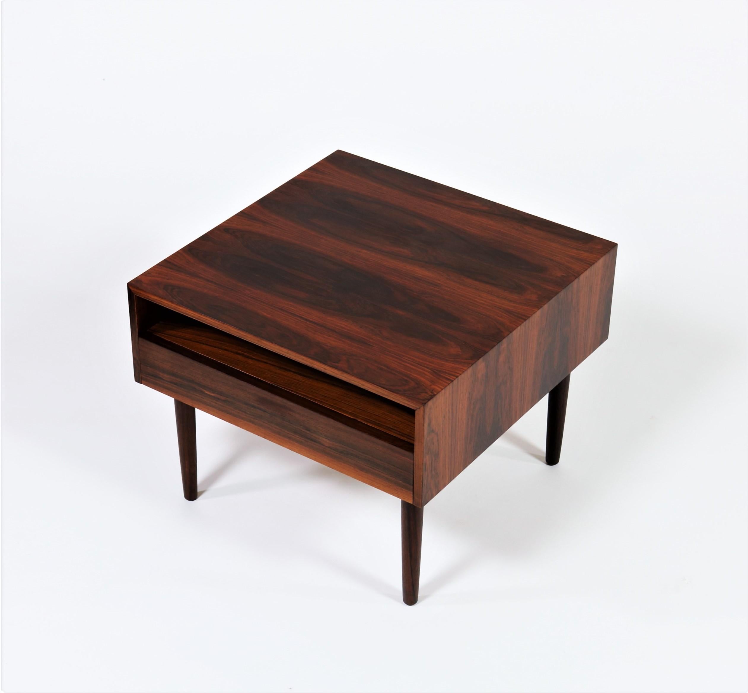 Scandinavian Modern Cubic Rosewood Side Table 1960s Danish Design 2