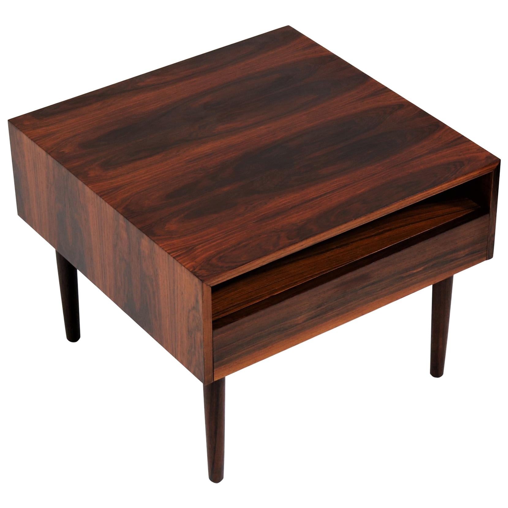 Scandinavian Modern Cubic Rosewood Side Table 1960s Danish Design