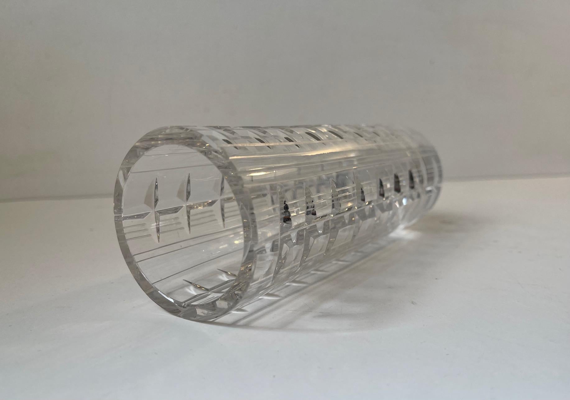 Scandinavian Modern Cut Crystal Vase, 1950s For Sale 1