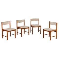 Sedie da pranzo The Modern Scandinavian Scan con struttura in teak e tessuto color avena, set di 4 pezzi