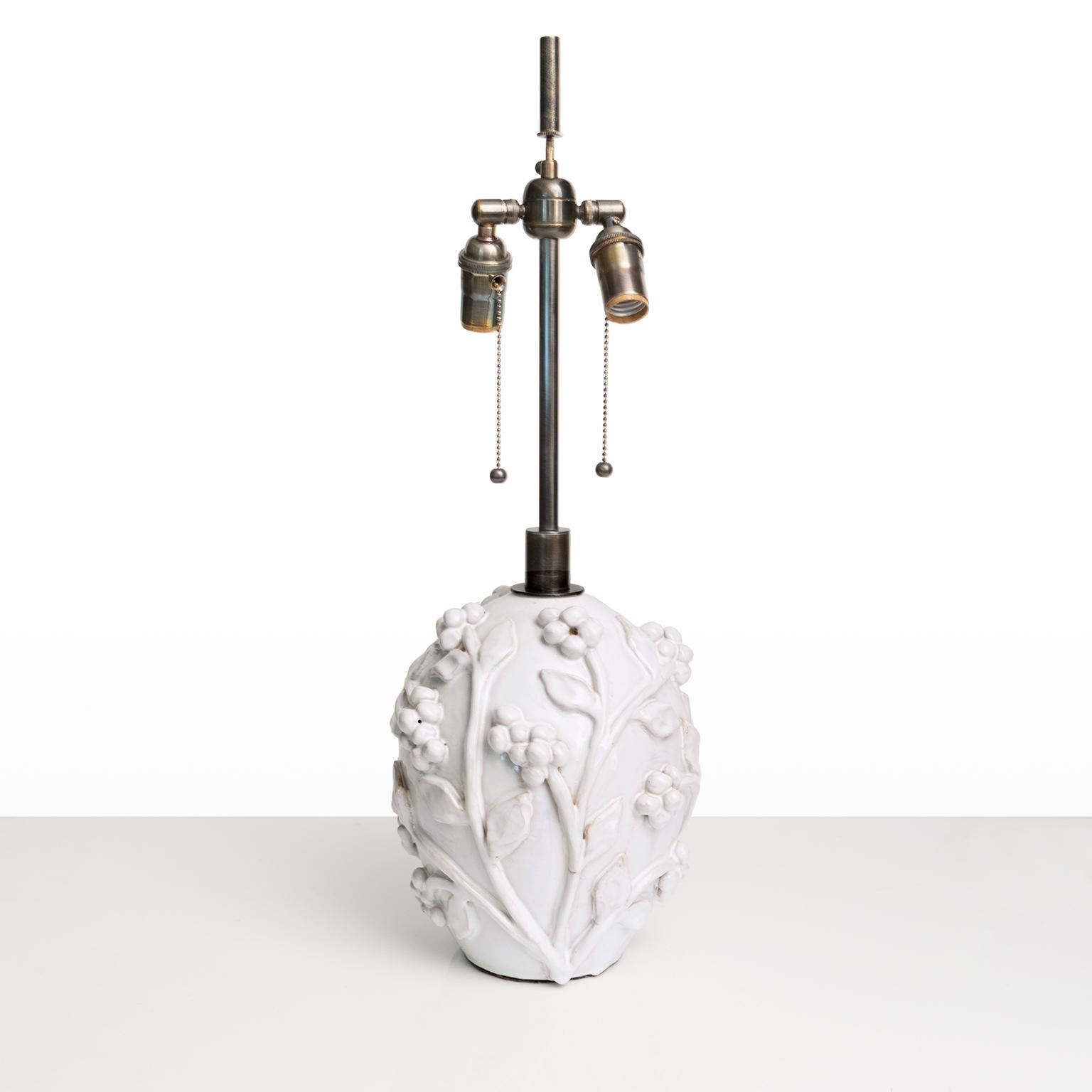 Glazed Scandinavian Modern Danish Art Deco Ceramic Table Lamp