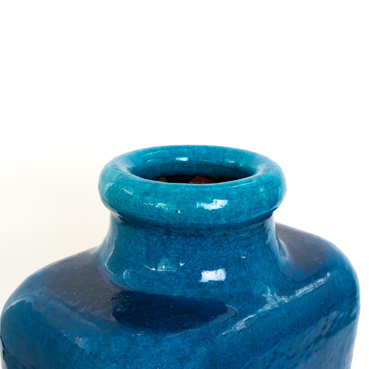 Mid-20th Century Scandinavian Modern Danish Ceramic Vase with Partial Drip Glaze