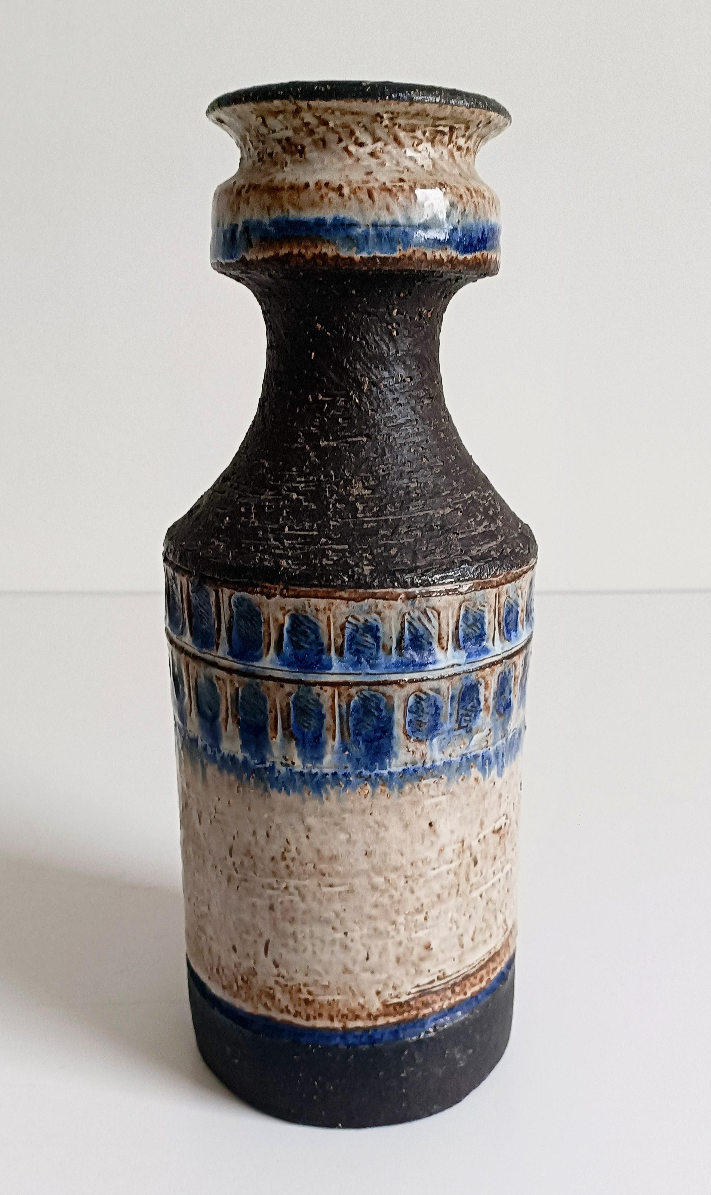 20th Century Scandinavian Modern Danish Studio Pottery Large Ceramic Vase For Sale