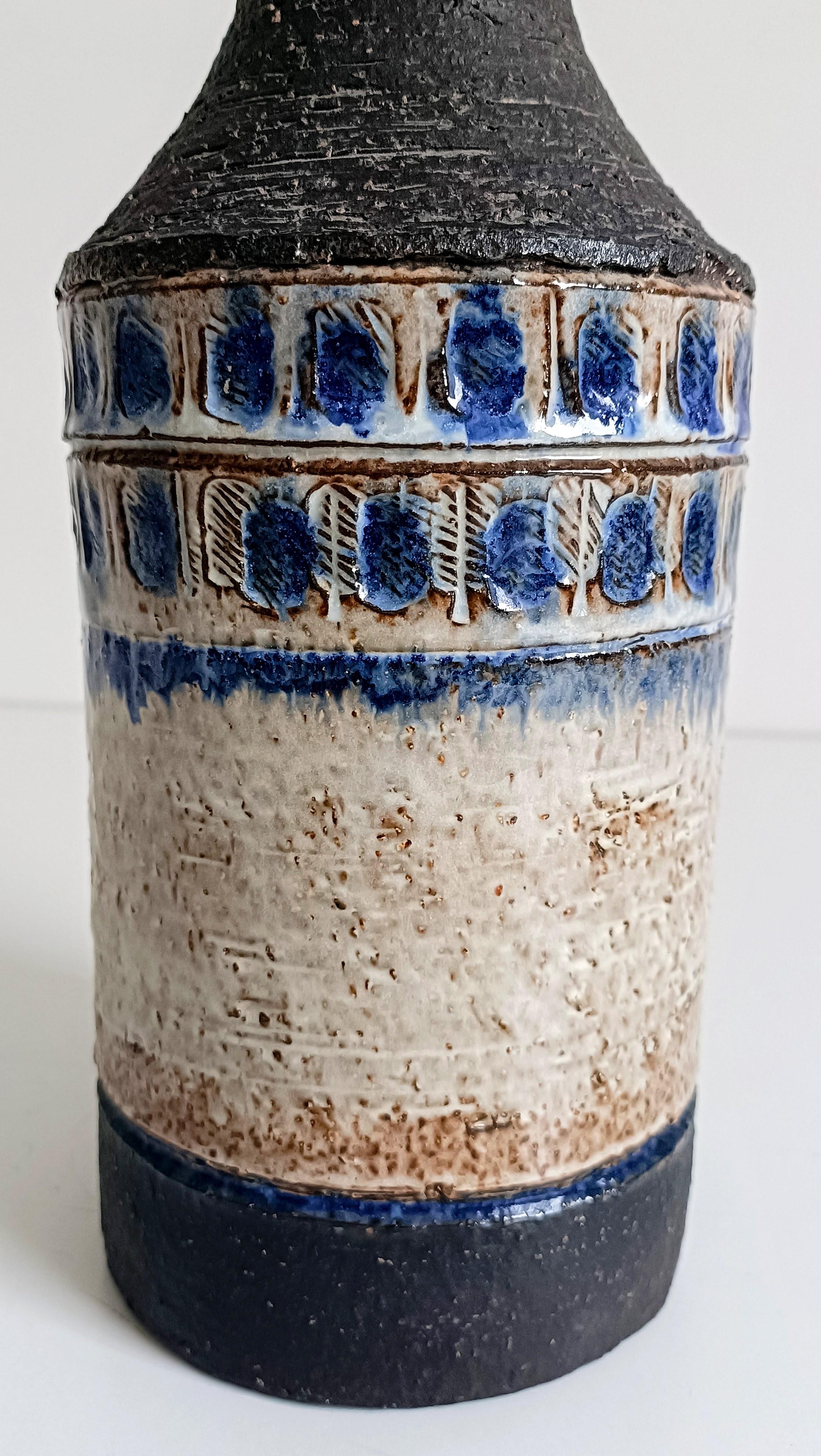 Scandinavian Modern Danish Studio Pottery Large Ceramic Vase For Sale 2