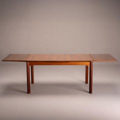 Scandinavian Modern Danish Teak Extendable Dining Table