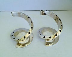 Scandinavian Modern Dansk Designs Silverplate Spiral Candleholders by B. Vallien