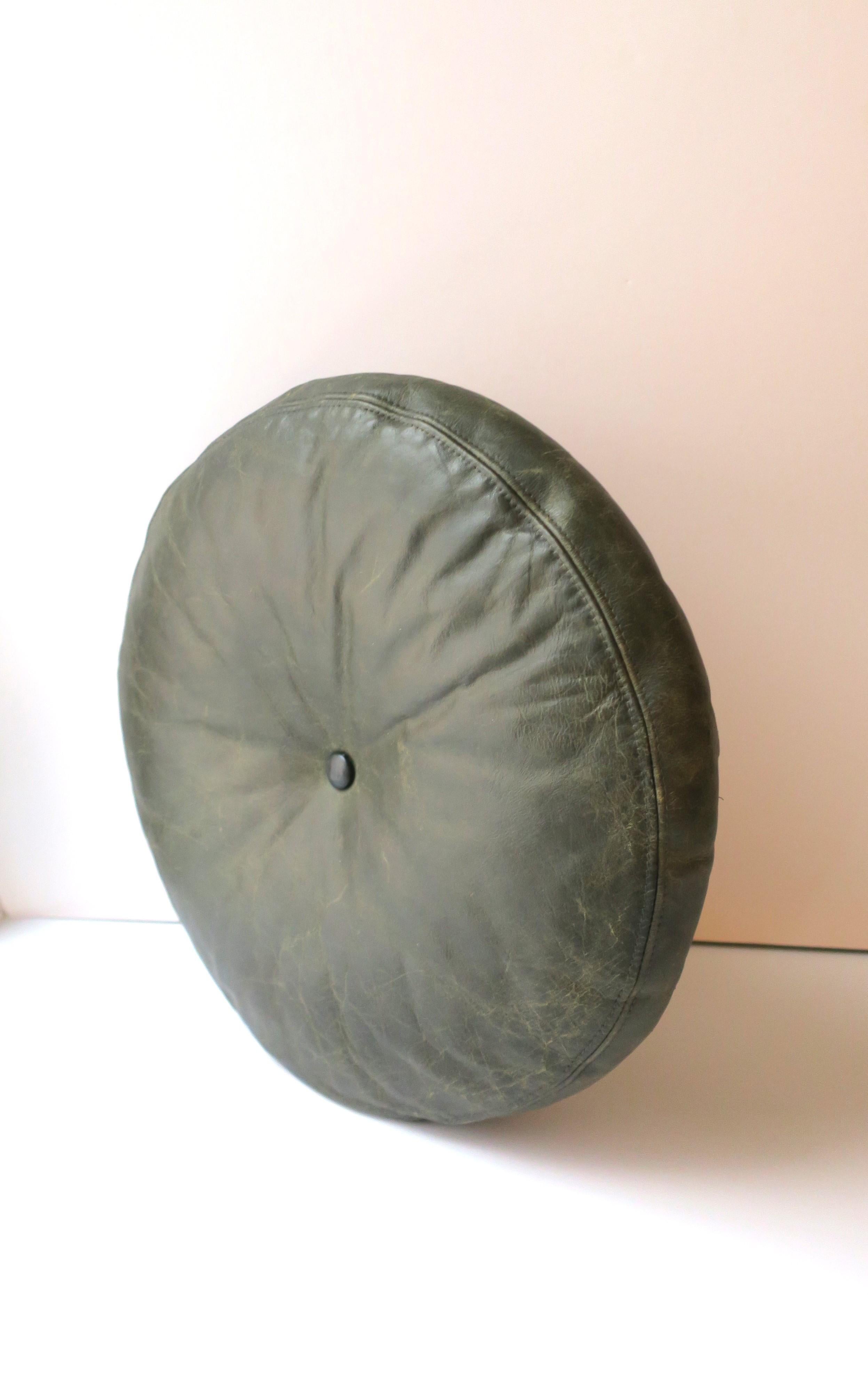 round leather pillows