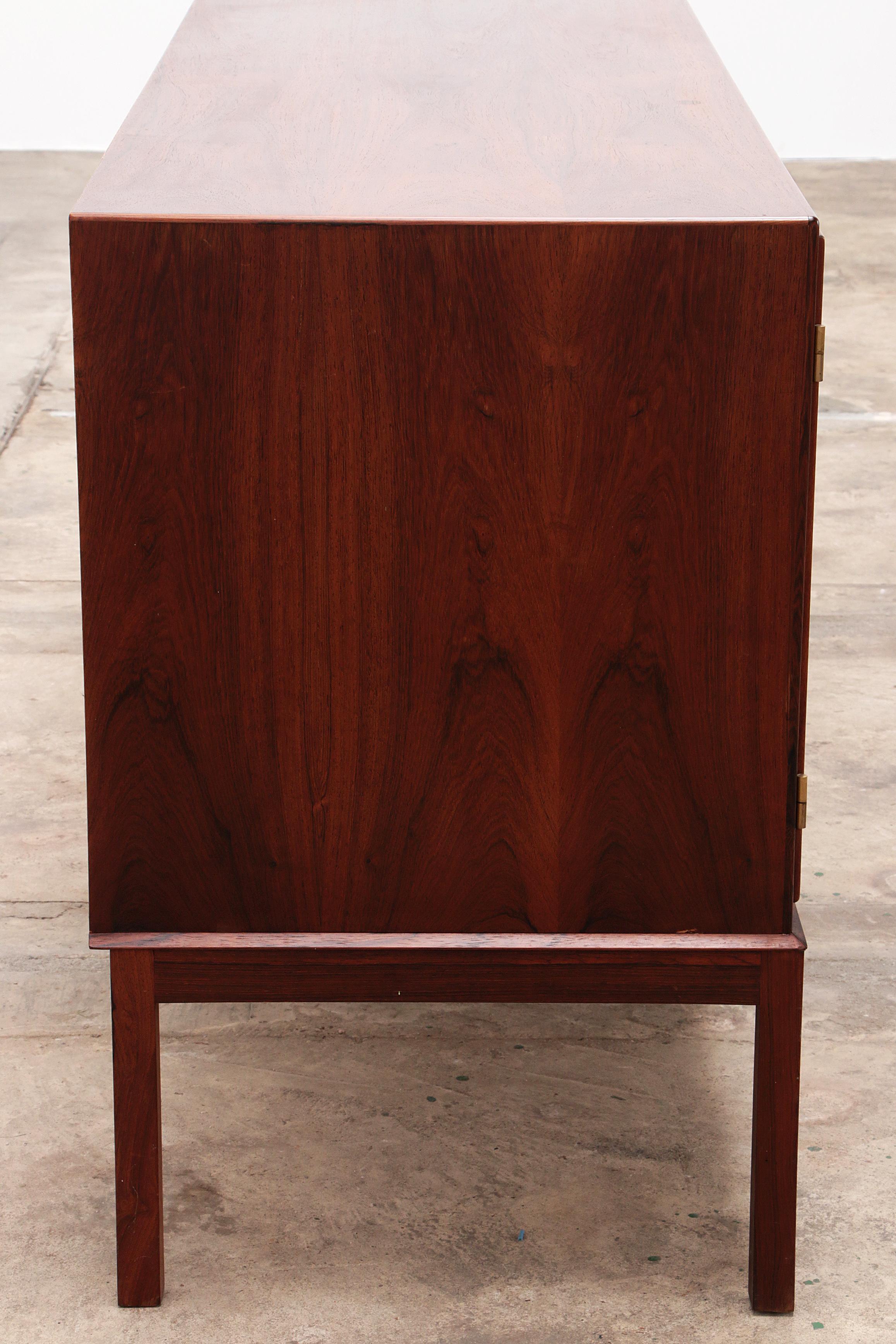 Wood Scandinavian modern dark wood sideboard by Johannes Andersen For Sale