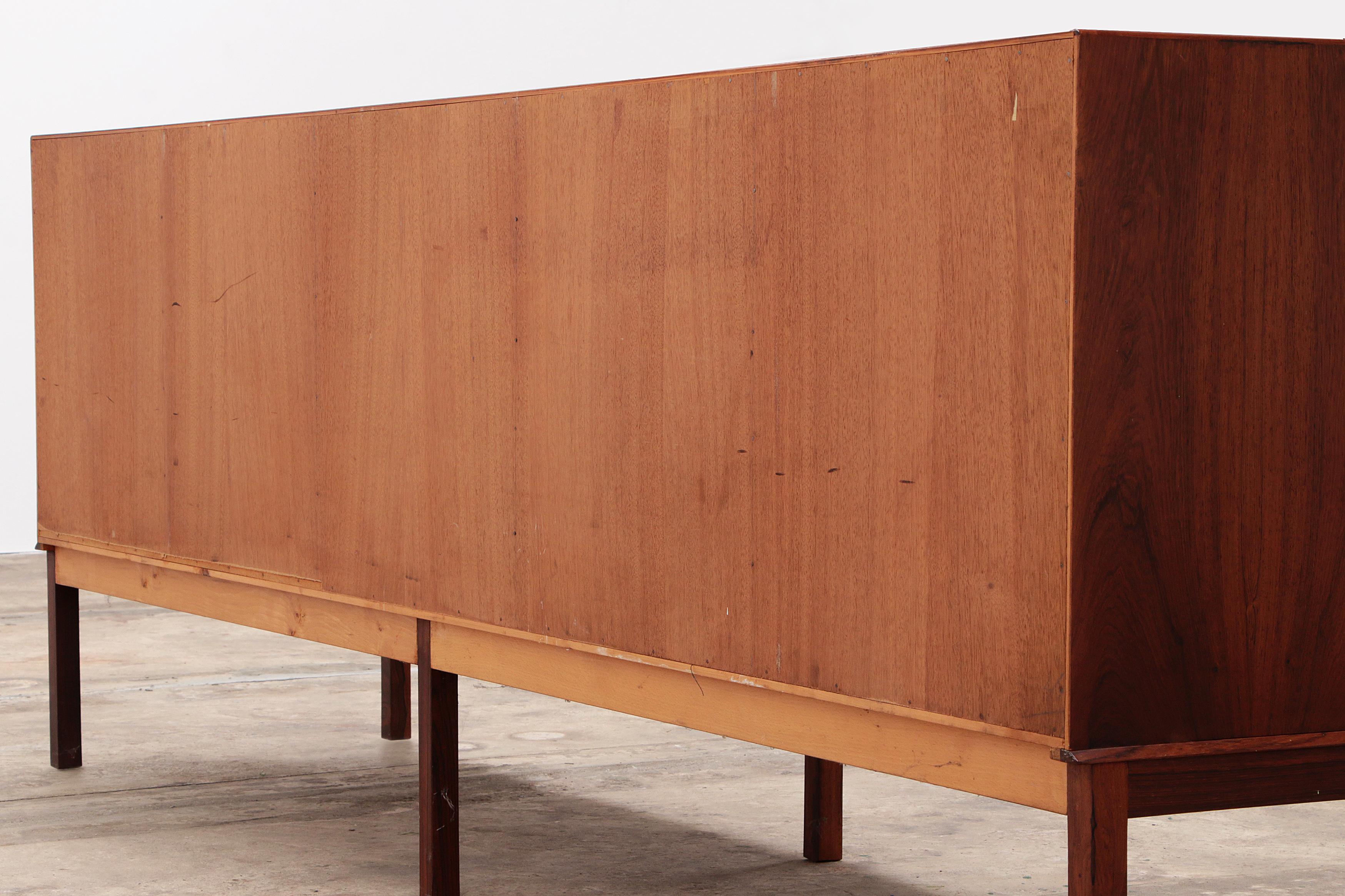 Scandinavian modern dark wood sideboard by Johannes Andersen For Sale 2