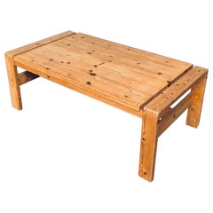 Mesa de centro de pino macizo de diseño moderno escandinavo, Dinamarca Años 70