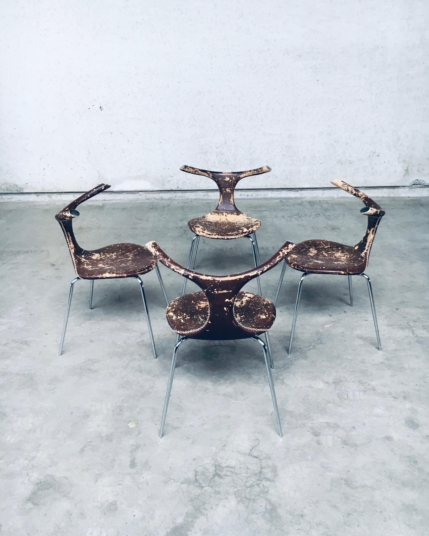 Late 20th Century Scandinavian Modern Design 'Taurus' Dining Chair Set by Dan Form For Sale
