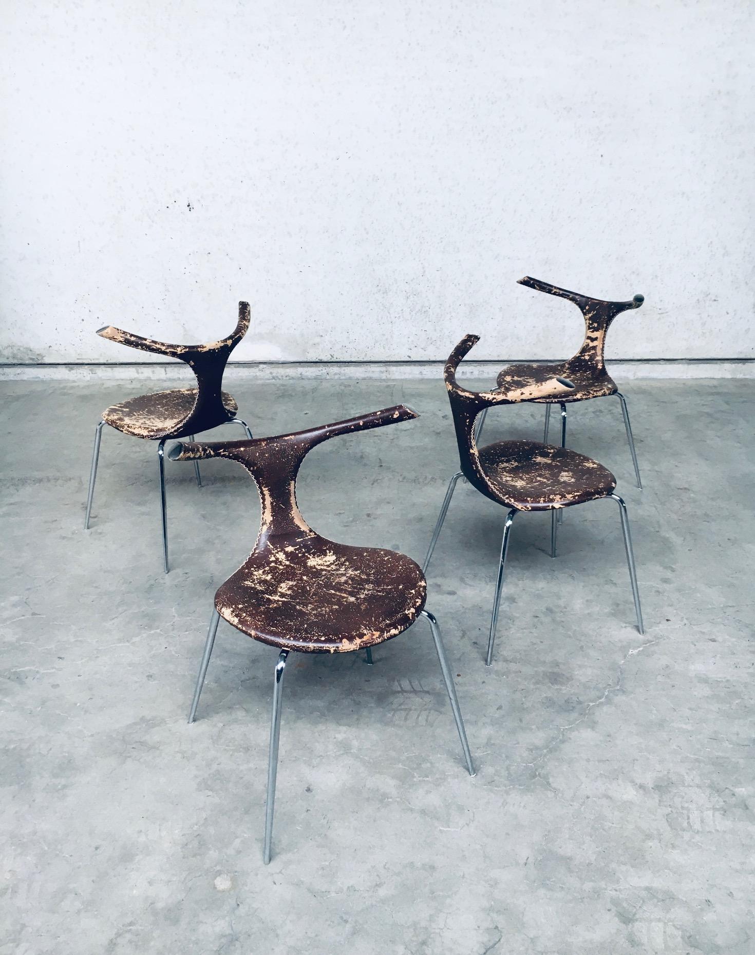 Metal Scandinavian Modern Design 'Taurus' Dining Chair Set by Dan Form For Sale