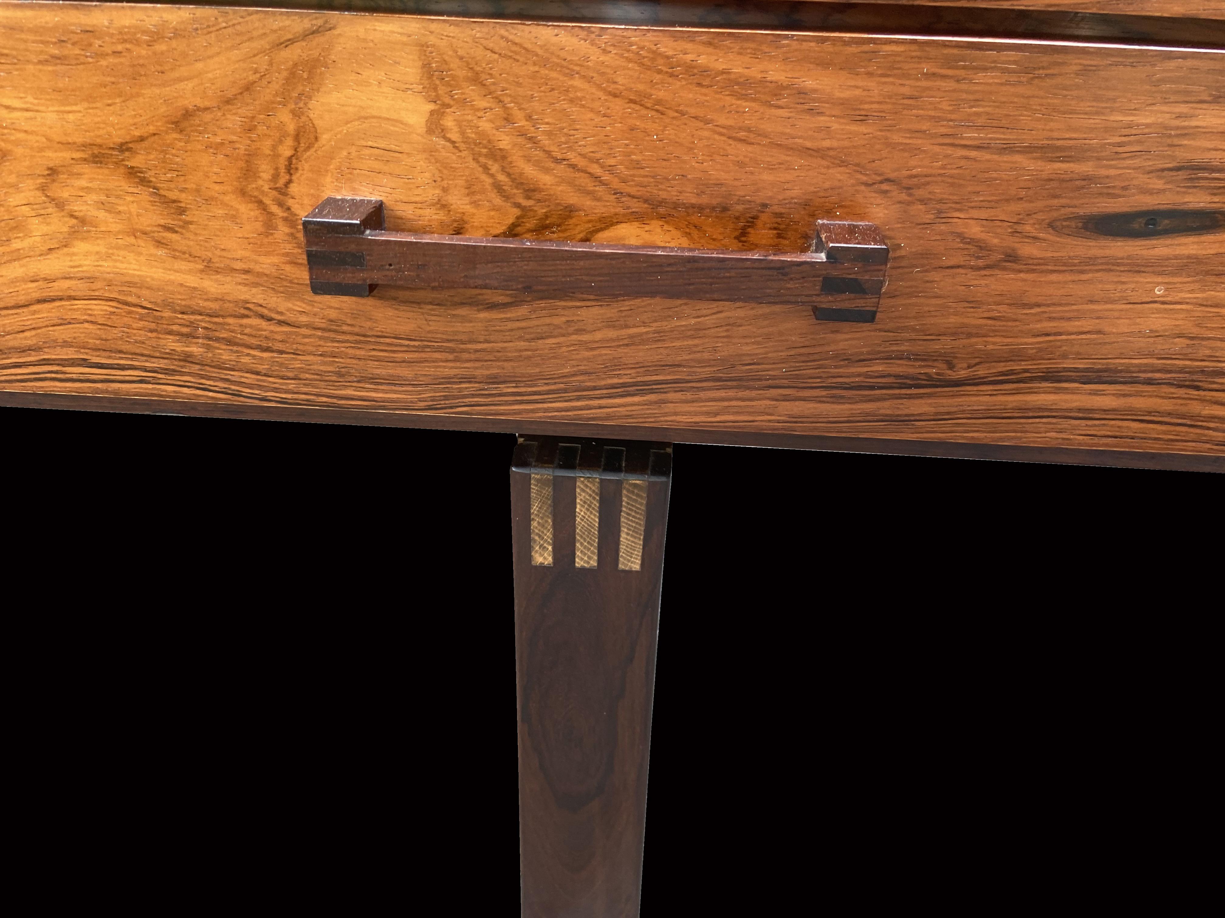 Hardwood Scandinavian Modern Desk in Santos Rosewood by Valeur and Jensen