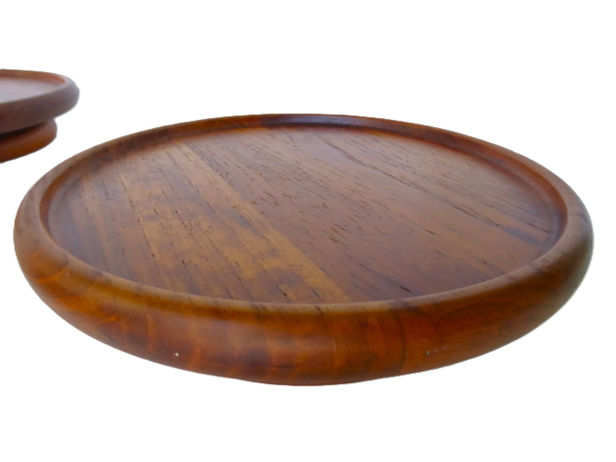 Scandinavian Modern Digsmed Teak Set 3 Rotating Lazy Susans Denmark 1960s For Sale 4