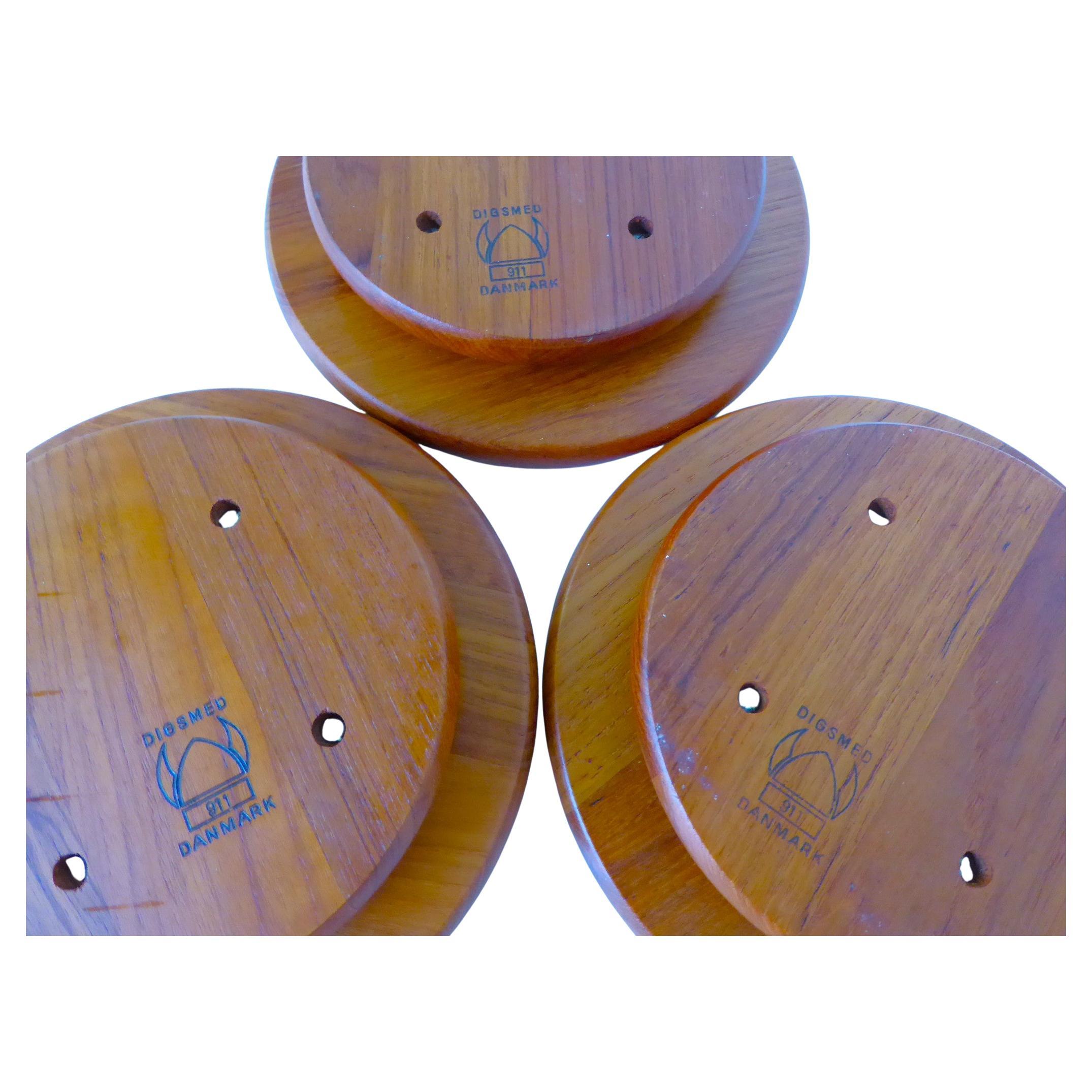Scandinavian Modern Digsmed Teak Set 3 Rotating Lazy Susans Denmark 1960s For Sale 5