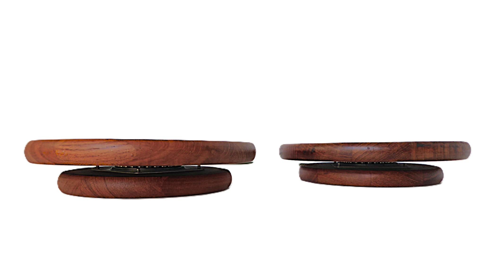 Mid-20th Century Scandinavian Modern Digsmed Teak Set 3 Rotating Lazy Susans Denmark 1960s For Sale