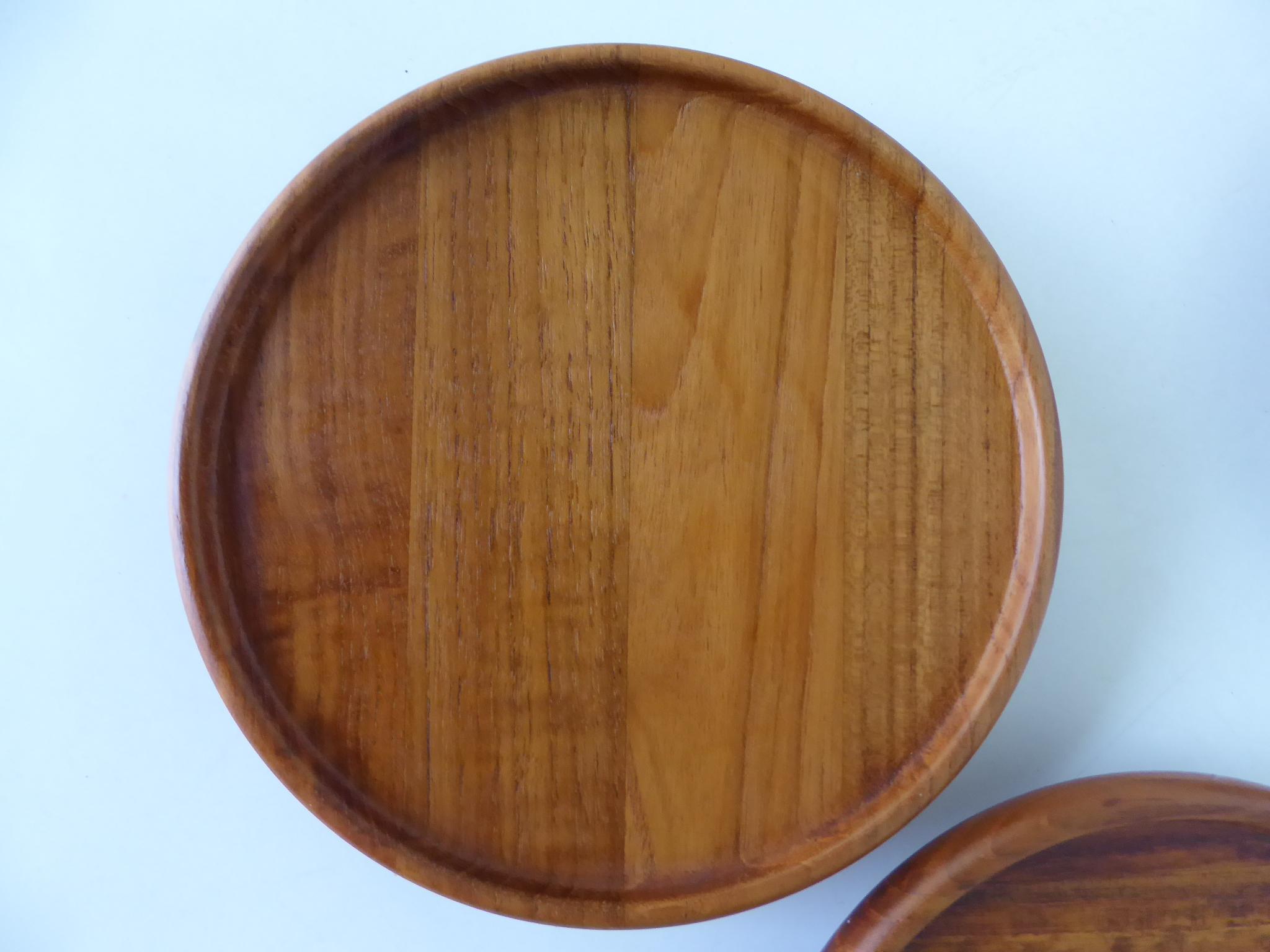 Scandinavian Modern Digsmed Teak Set 3 Rotating Lazy Susans Denmark 1960s For Sale 2