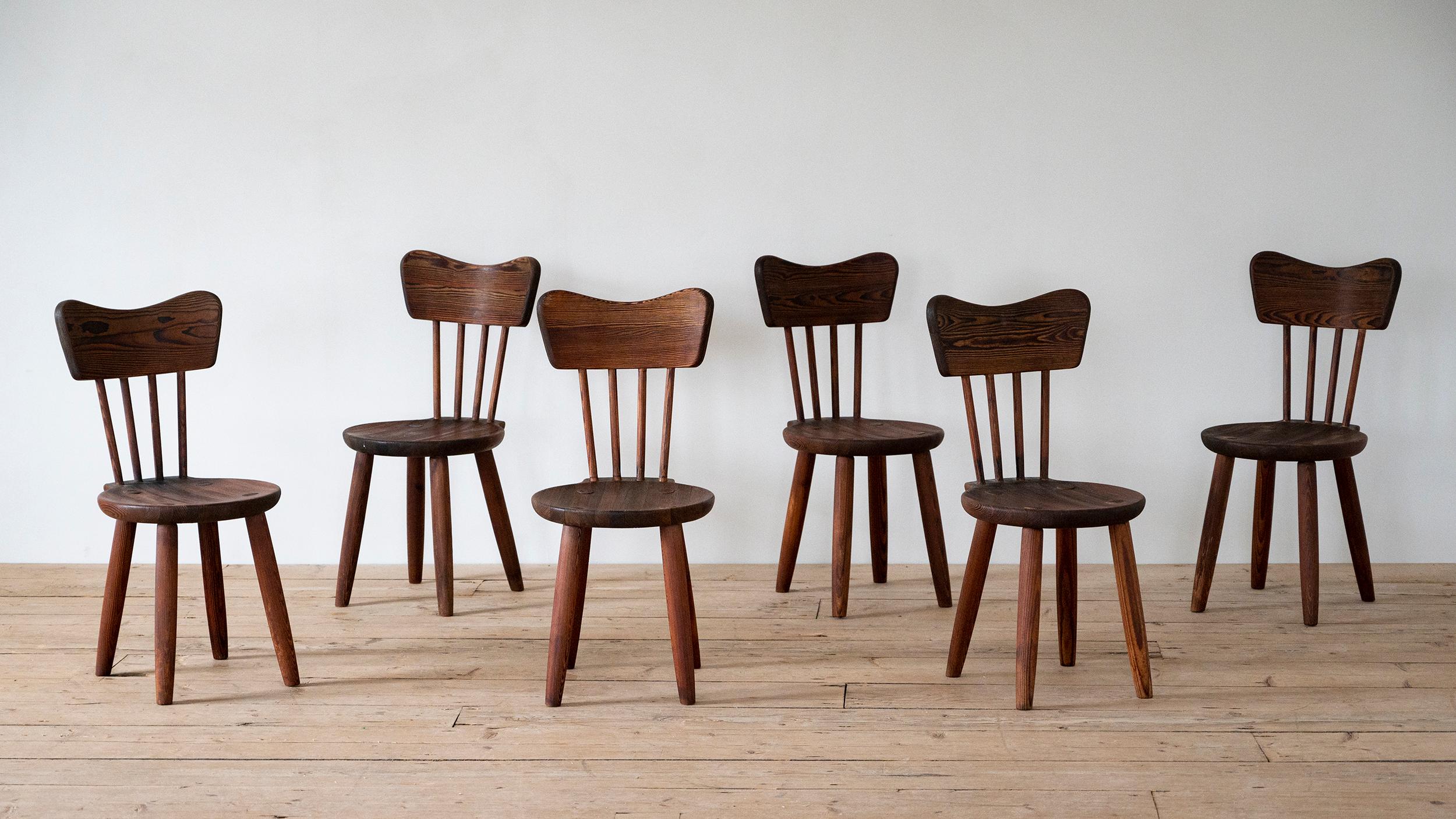 Pine Scandinavian Modern Dining Chairs By Torsten Claeson For Sale