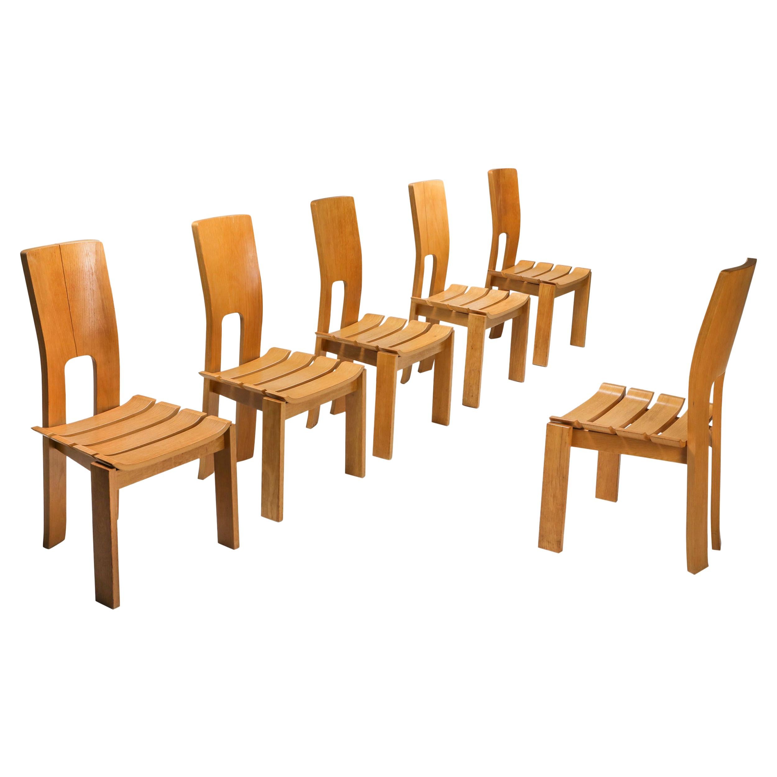 Scandinavian Modern Dining Chairs, Set of Six