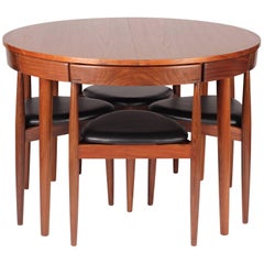 Scandinavian Modern Dining Table and Six Chairs Model Roundette by Frem Røjle