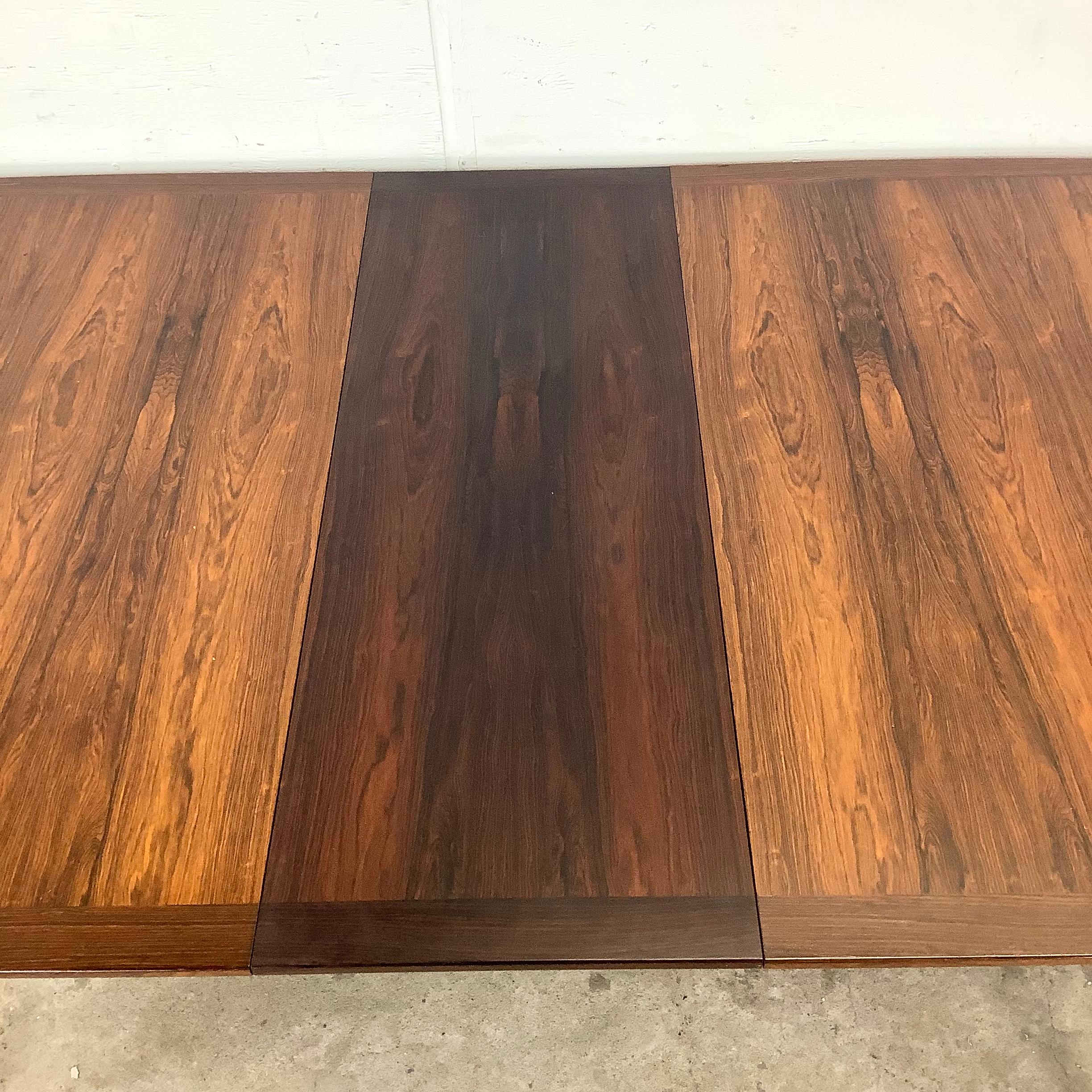 Rosewood Scandinavian Modern Dining Table W/ Leaves