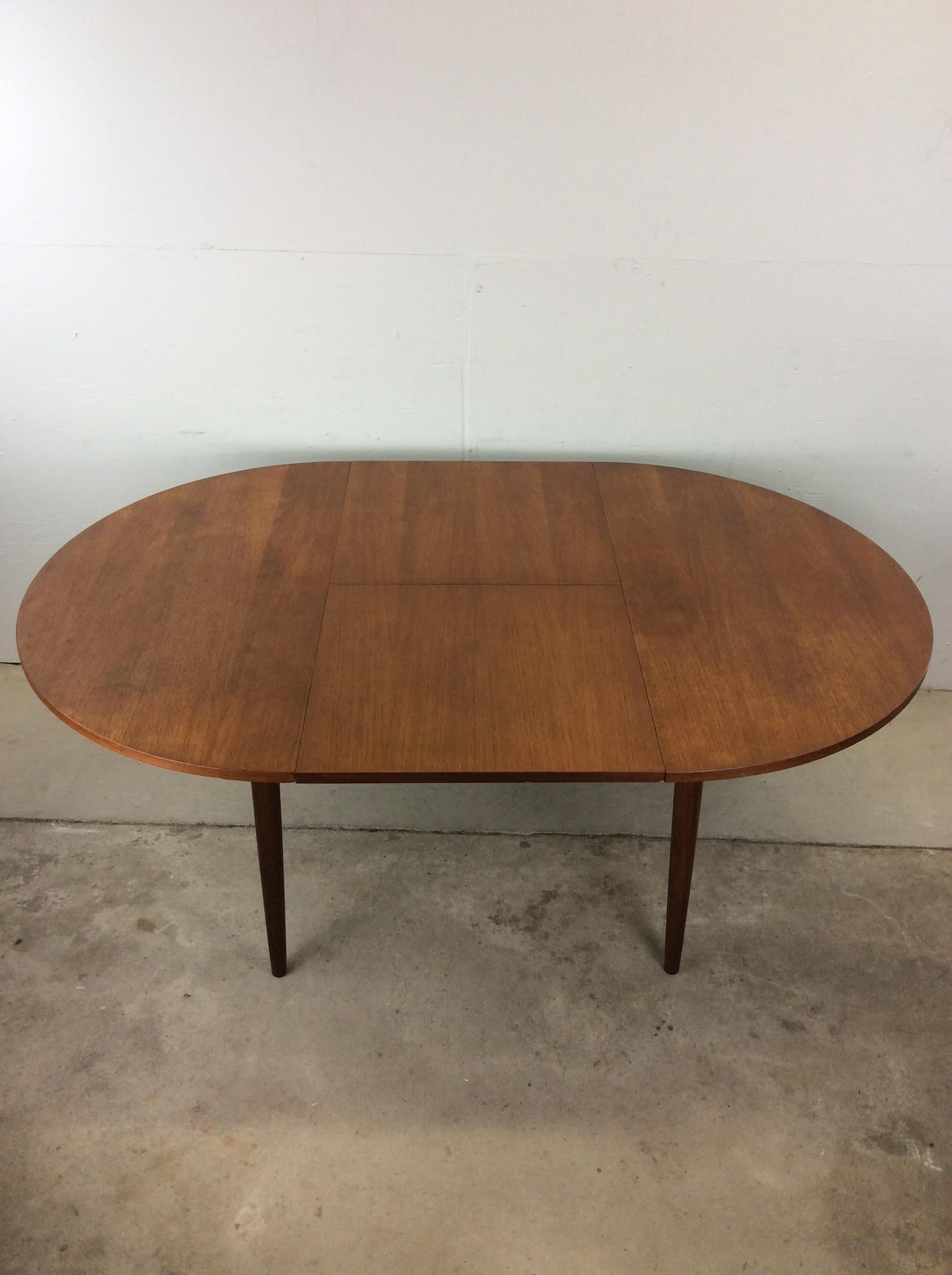 Scandinavian Modern Dining Table with Stowaway Leaf For Sale 5