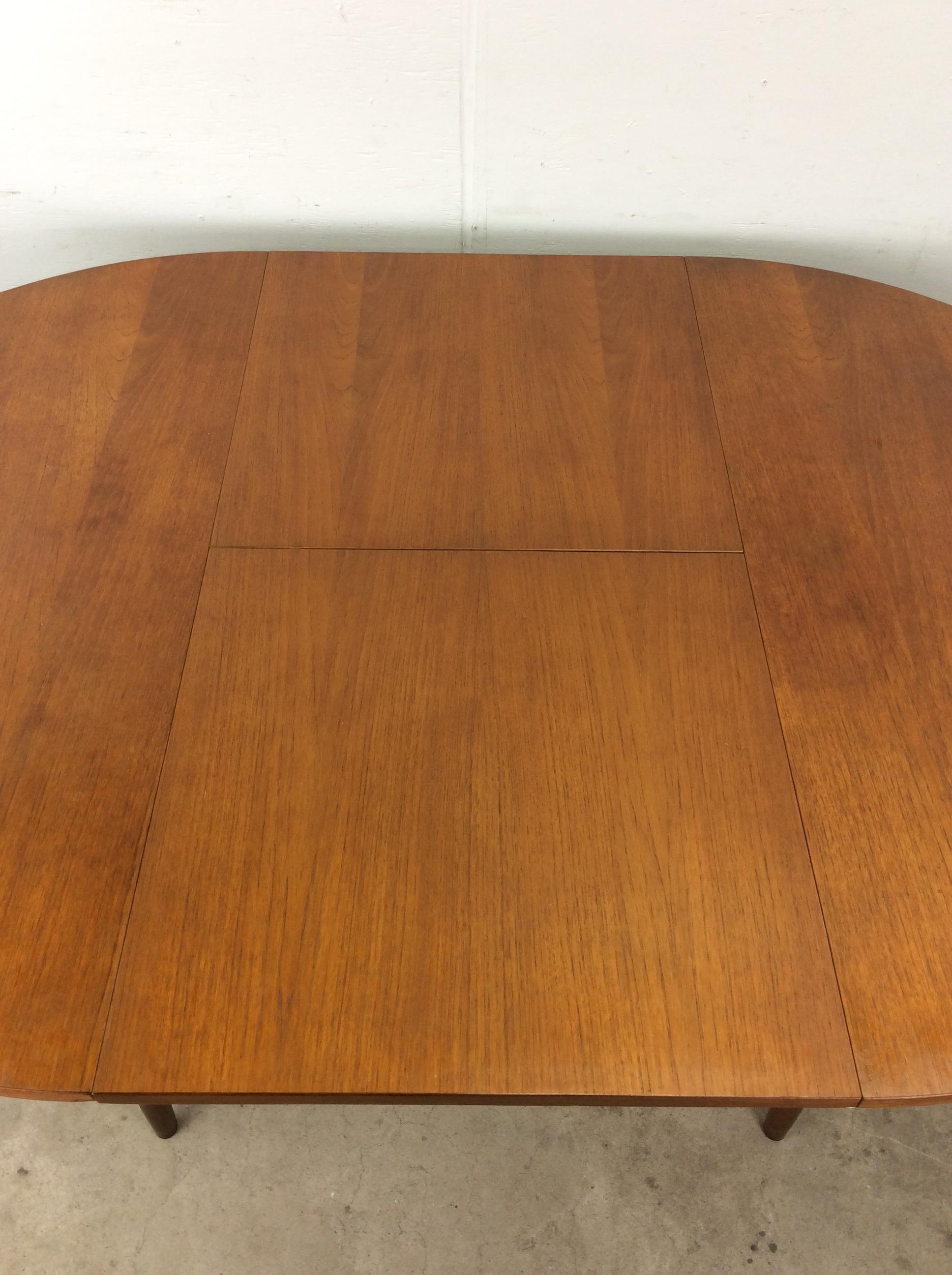 Scandinavian Modern Dining Table with Stowaway Leaf For Sale 6