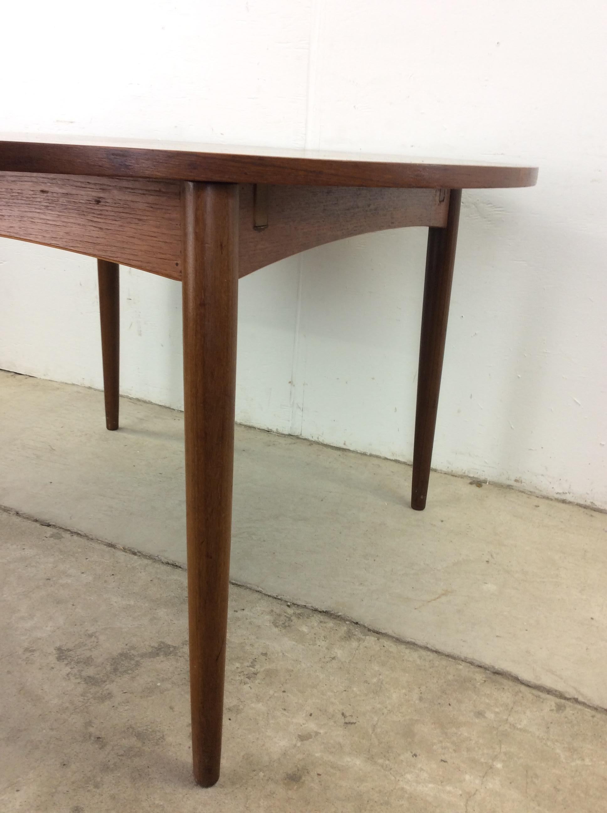 Swedish Scandinavian Modern Dining Table with Stowaway Leaf For Sale