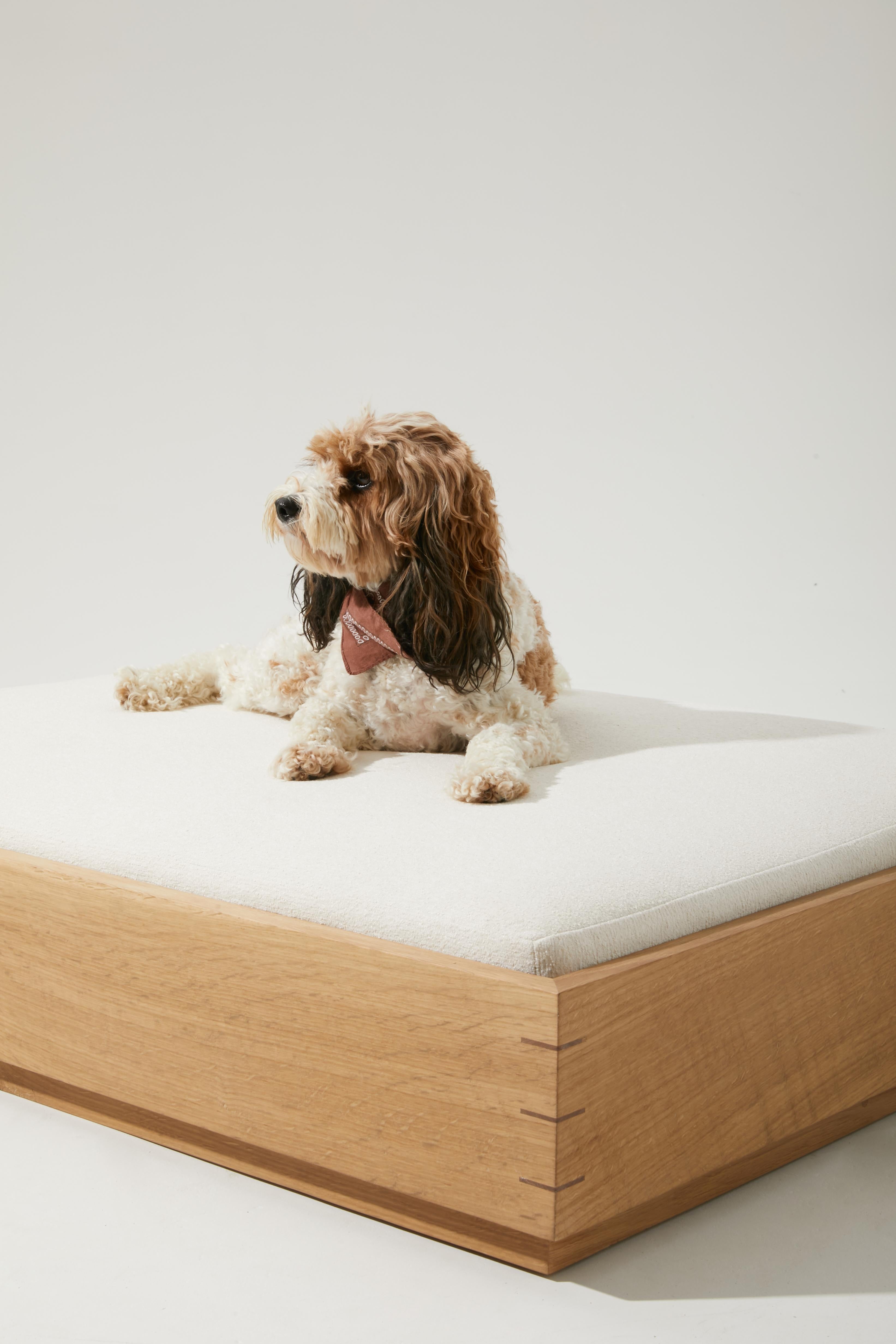 boucle dog bed
