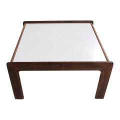 Vintage Scandinavian modern Dutch oak and white laminate coffee table