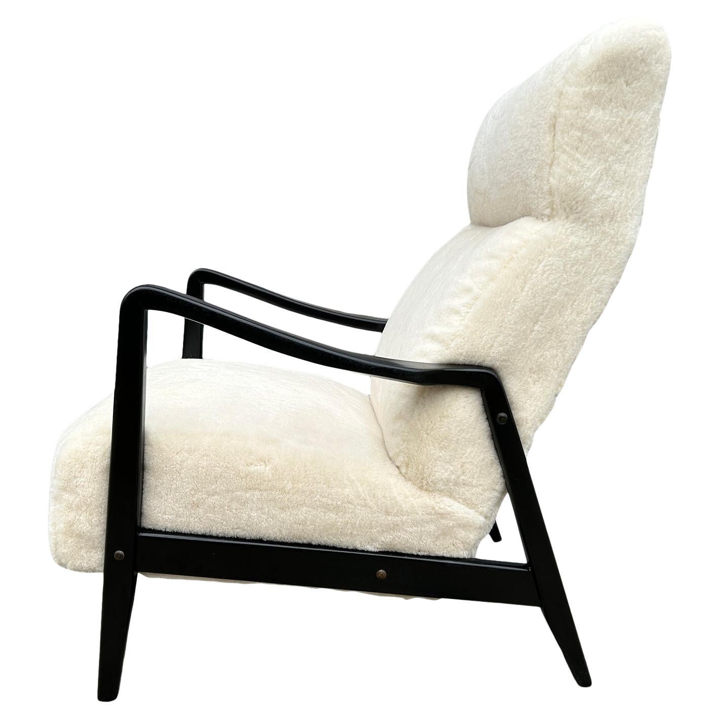 Scandinavian Modern Duxello Lounge Easy Chair for DUX by Folke Ohlsson in Sherpa