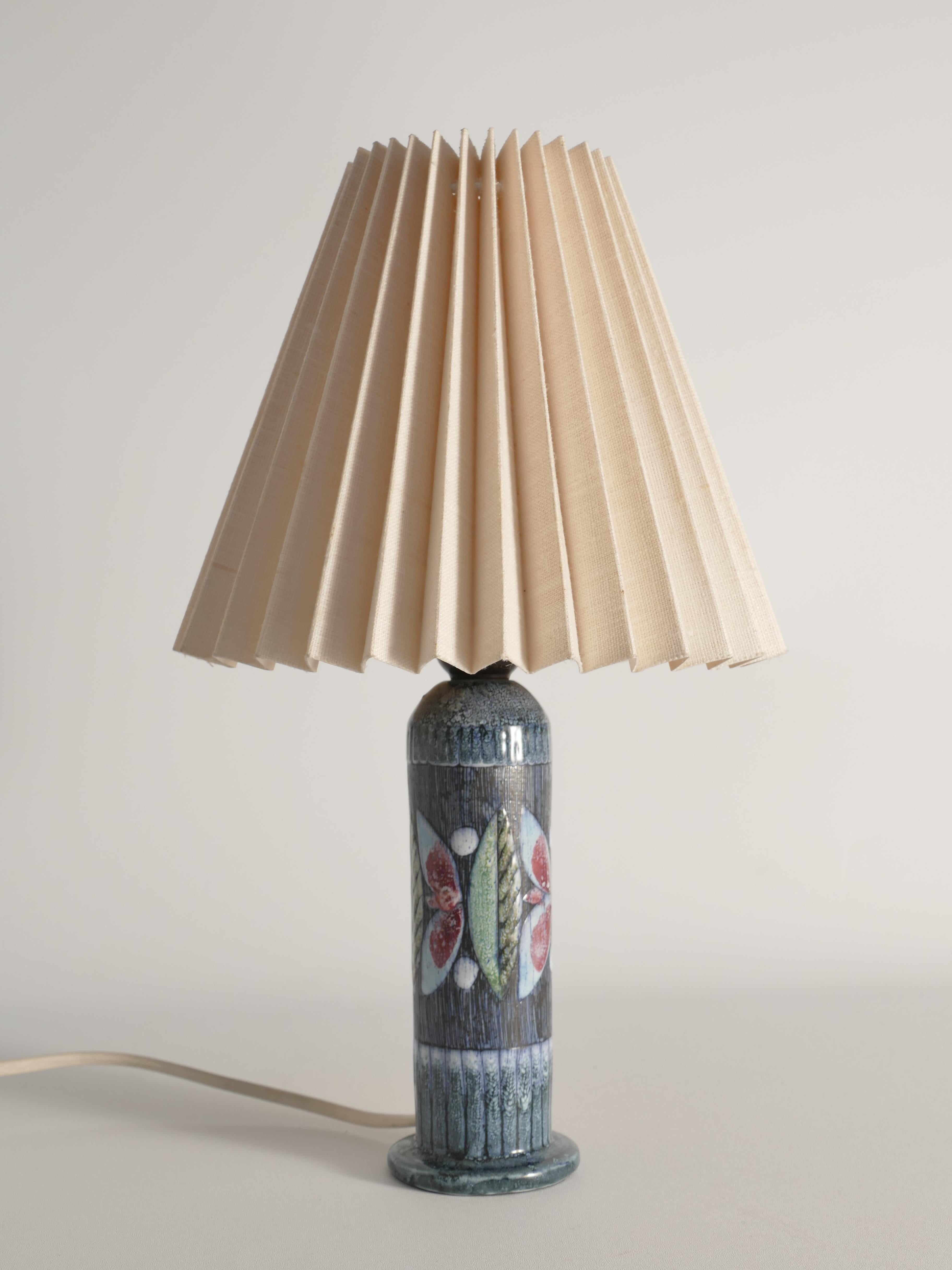 Scandinavian Modern Earthenware Flower Motif Table Lamp by Tilgmans, Sweden 1960 For Sale 6