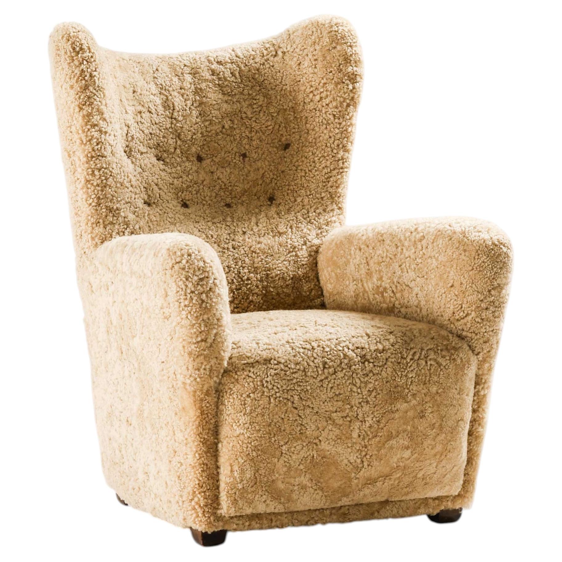 Sillón moderno escandinavo de haya, de Otto Schulz, década de 1940 en venta