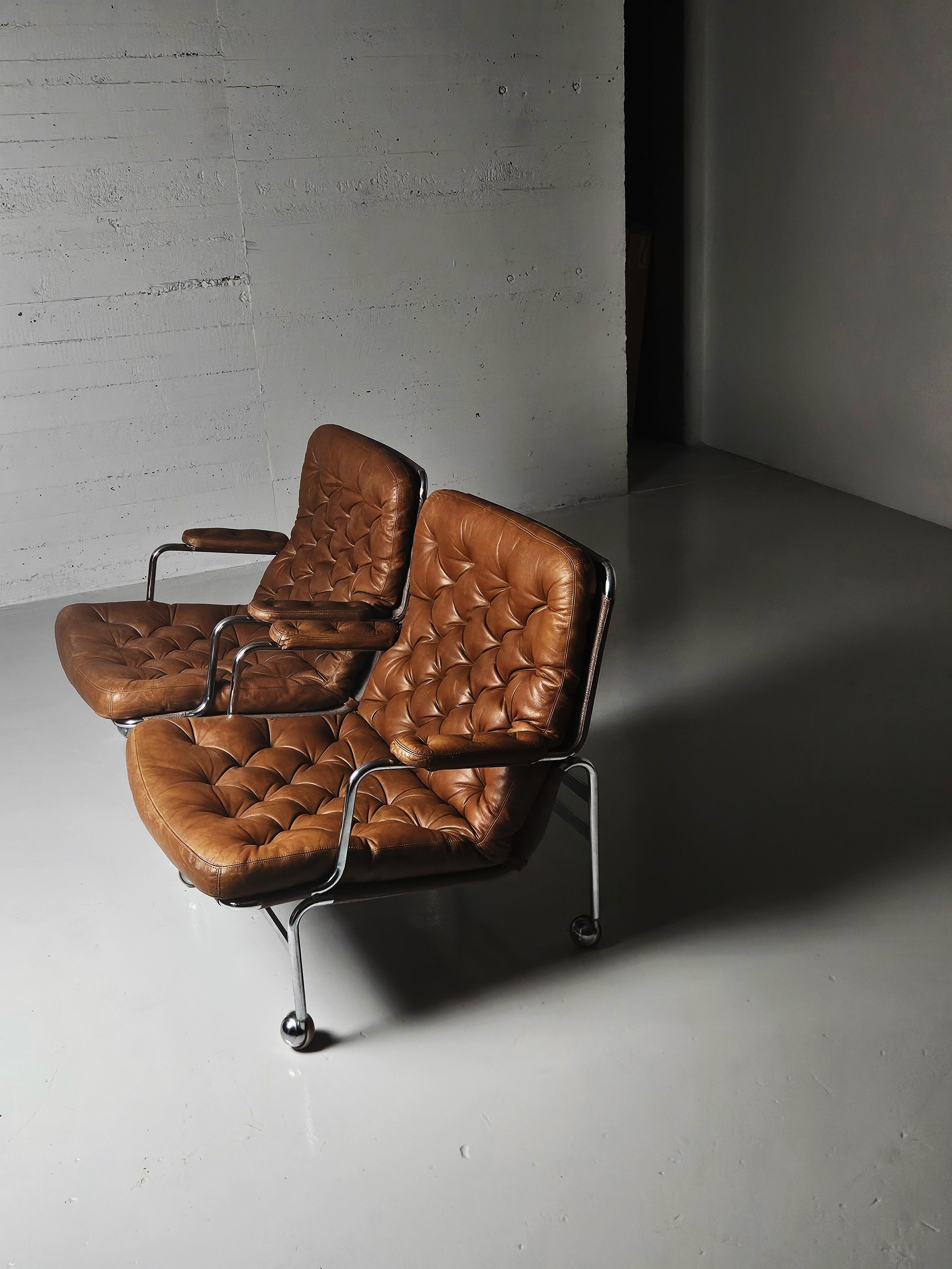Scandinavian modern easy chairs 'Karin' by Bruno Mathsson, Sweden, 1970s 3