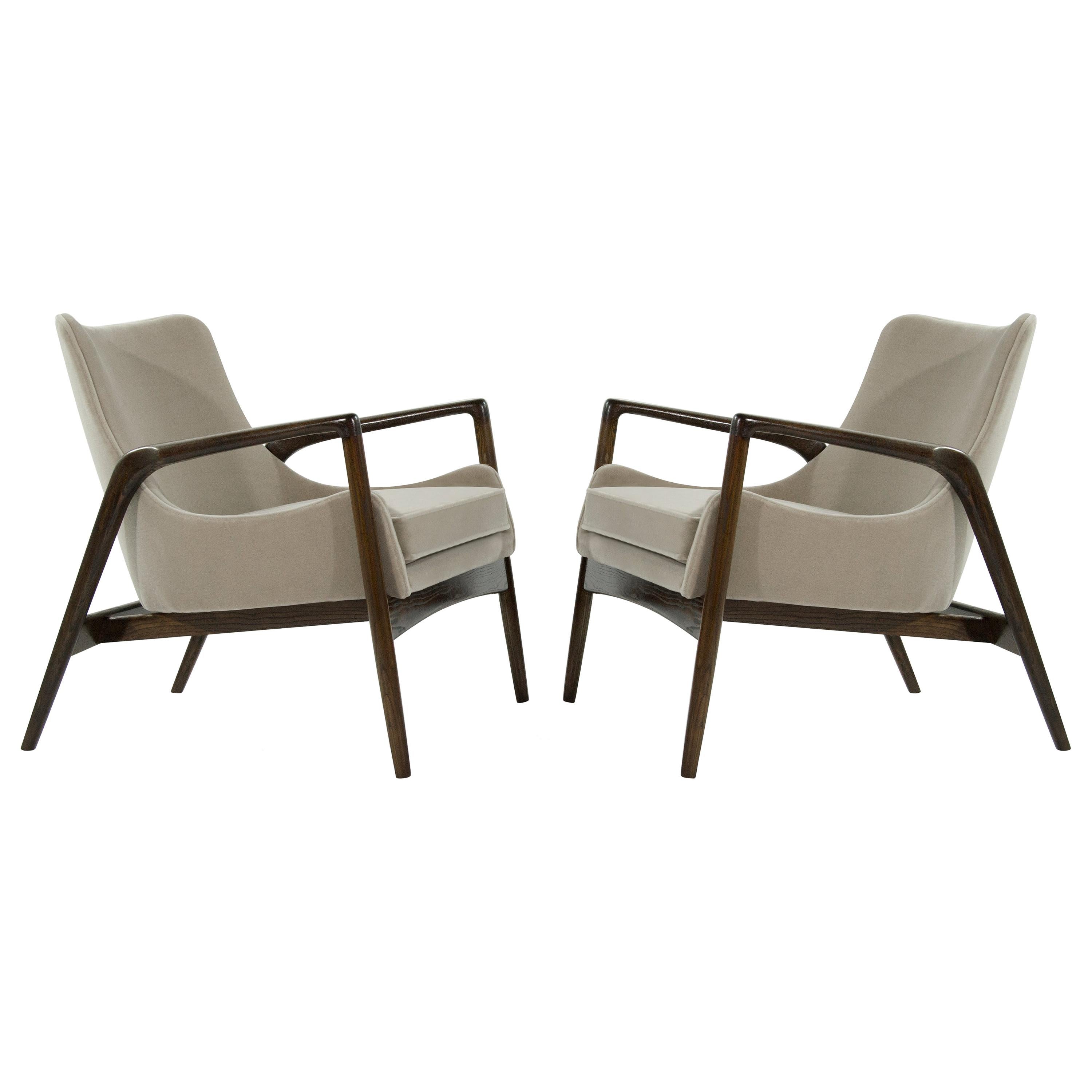 Scandinavian Modern Easy Lounge Chairs by Ib Kofod-Larsen, 1950s