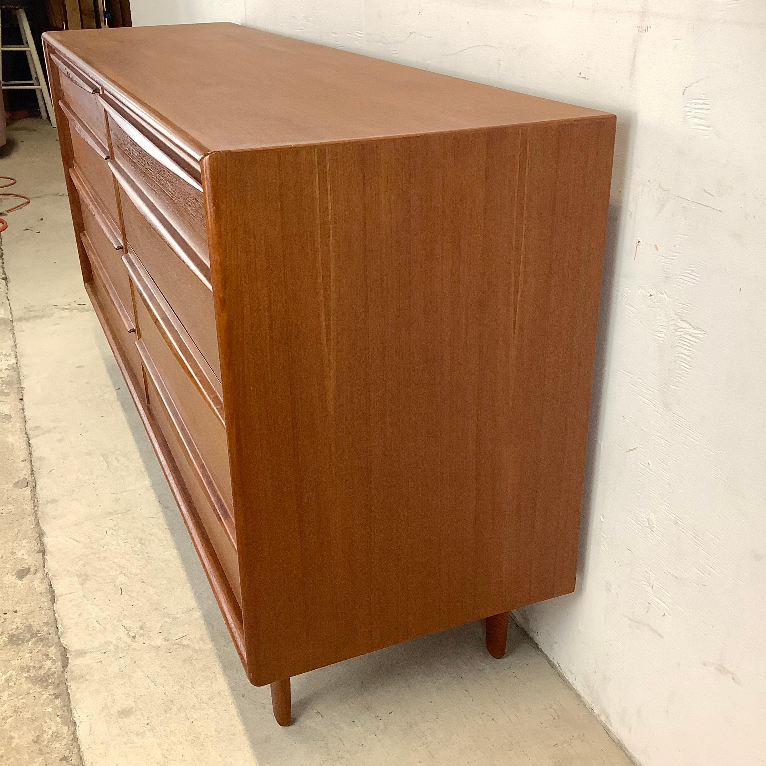 Scandinavian Modern Eight Drawer Teak Dresser by Lyby Møbler 4