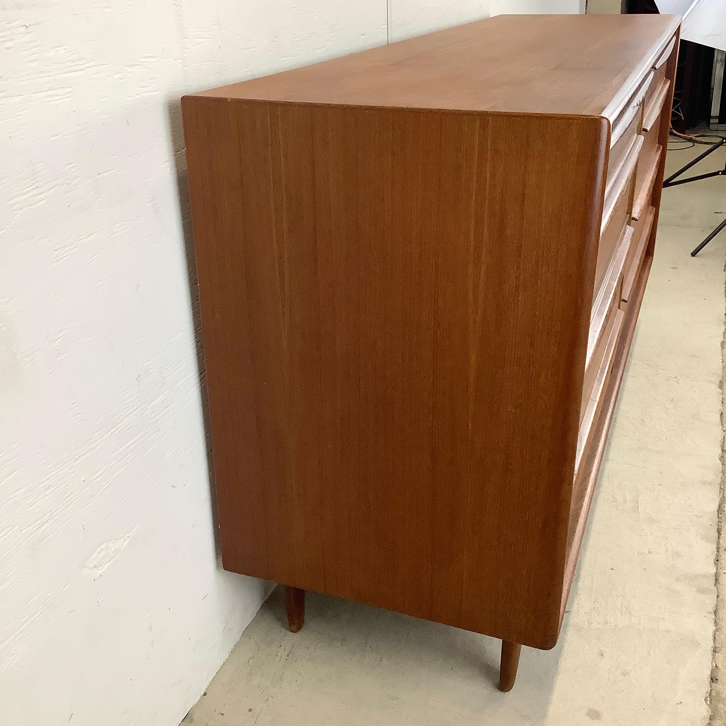 Scandinavian Modern Eight Drawer Teak Dresser by Lyby Møbler 5